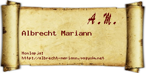 Albrecht Mariann névjegykártya